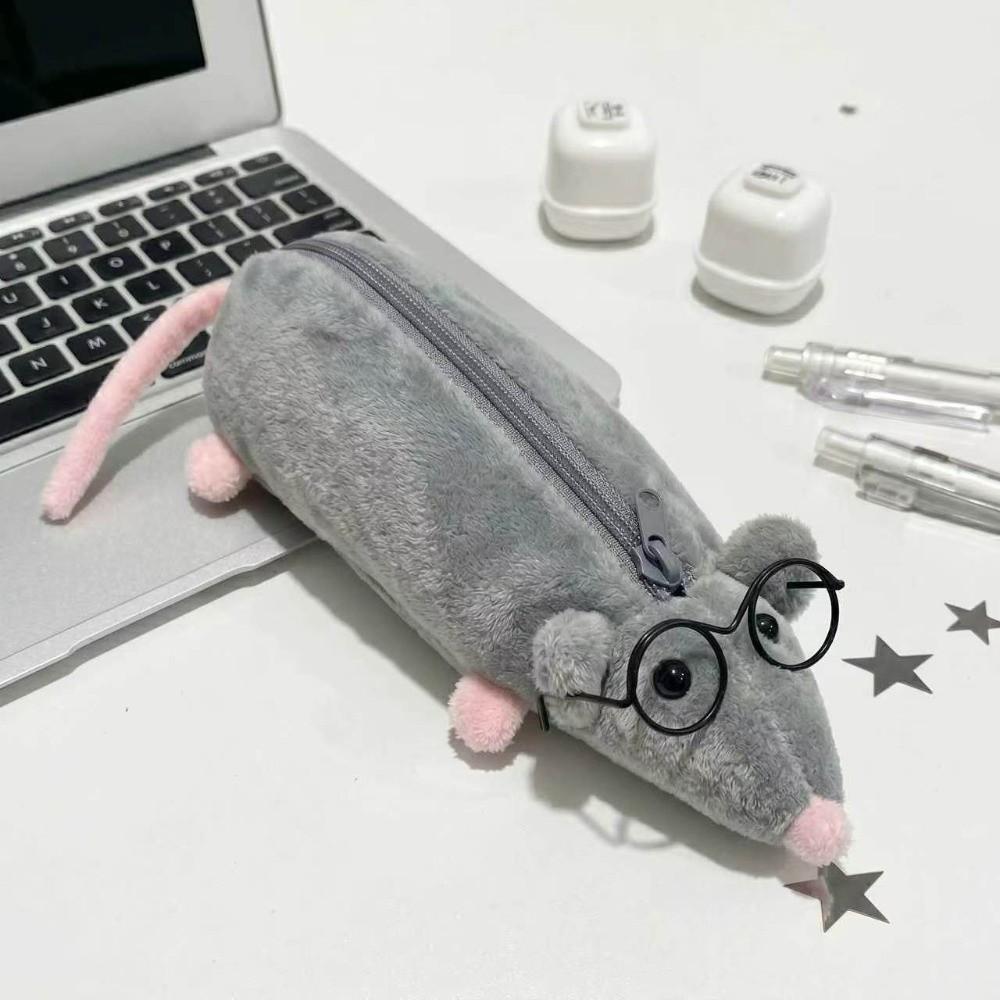 Large Capacity Flower Branch Rat Pencil Pouch Portable Stationery Pouch School Supplies