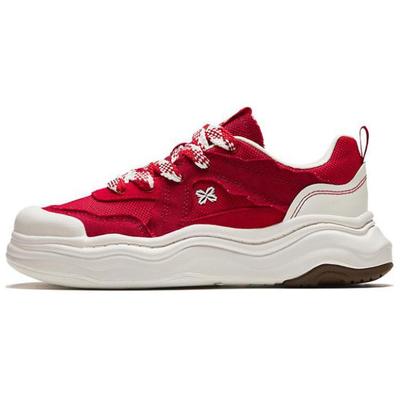 Кроссовки Lifestyle Series Lava Cake, нескользящие, прочные, дышащие, с низким верхом, для скейтбординга, женские, красные, белые 122428060-4