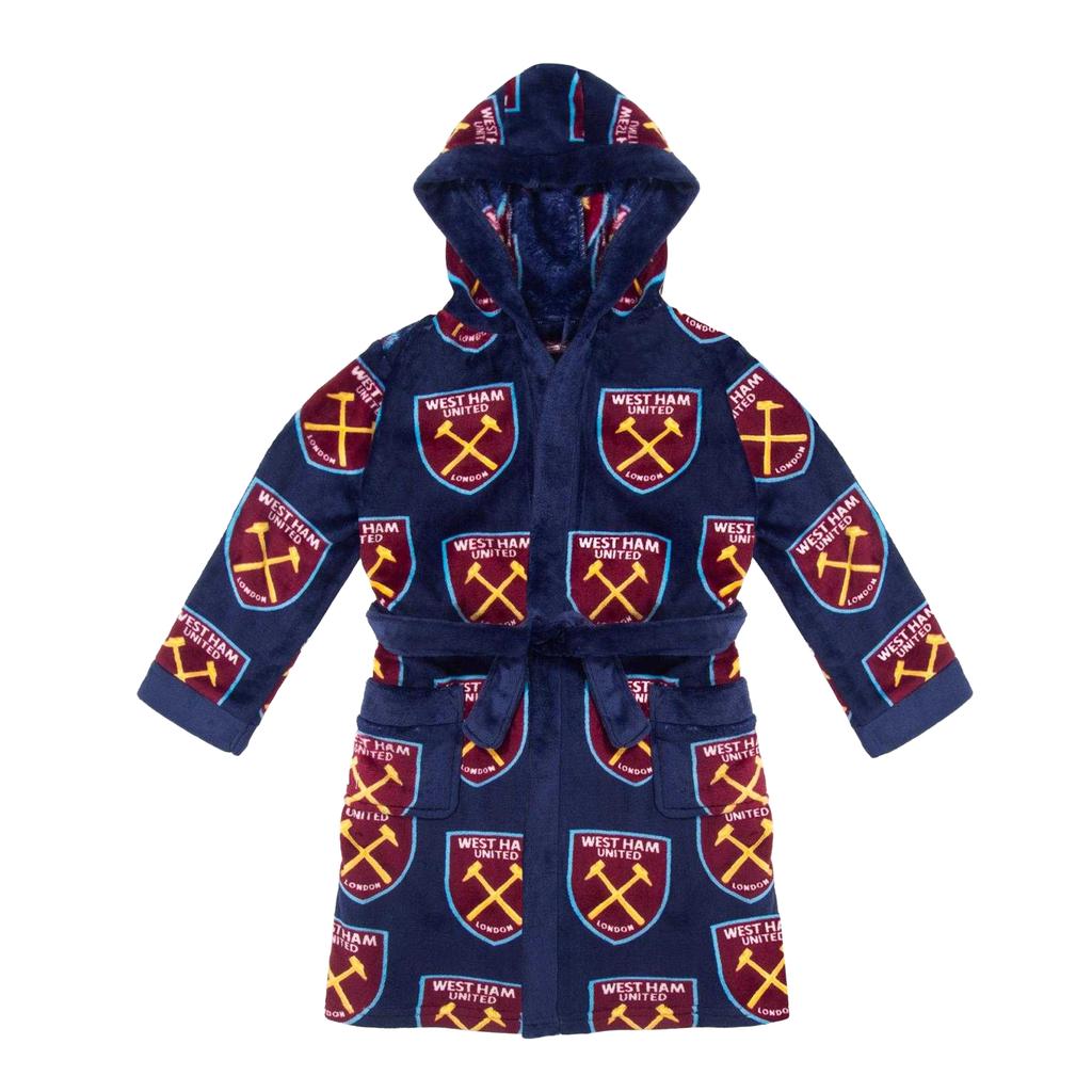 West Ham United FC Boys Crest Fleece Dressing Gown