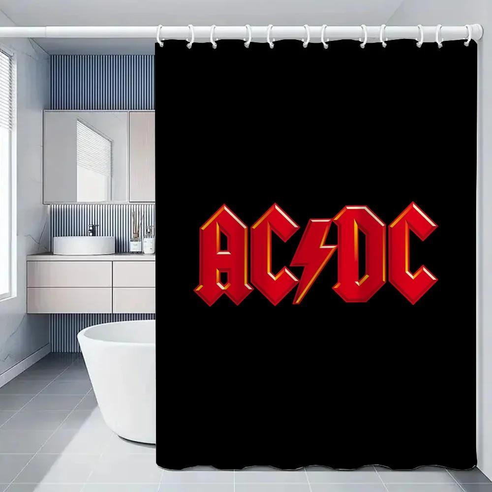 Шторка для душа Rock-ACDC для ванной комнаты Аксессуары Складная перегородка Занавески для ванной Комнаты Водонепроницаемая ткань Вещи Набор Дом