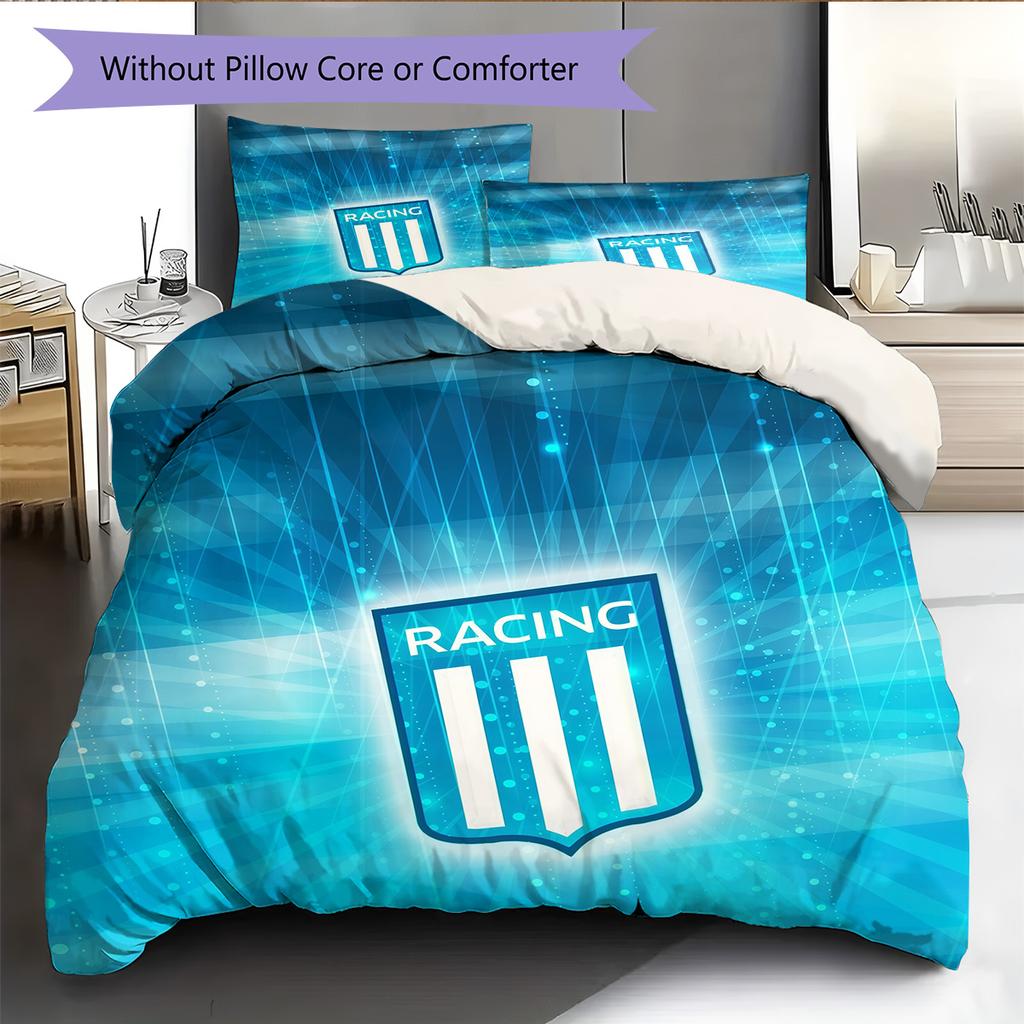 Racing Club Pattern Bedding Quilt Set Home Decoration Gift (1 * duvet cover + 2 * pillowcase without core)