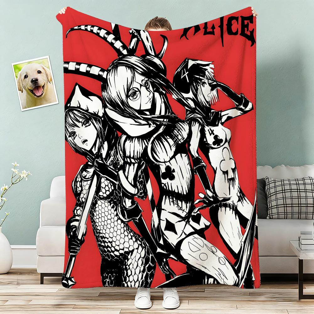 Alice Madness Returns Throw Lightweight 240g Flannel Blanket Soft Skin-friendly for Summer Cooling