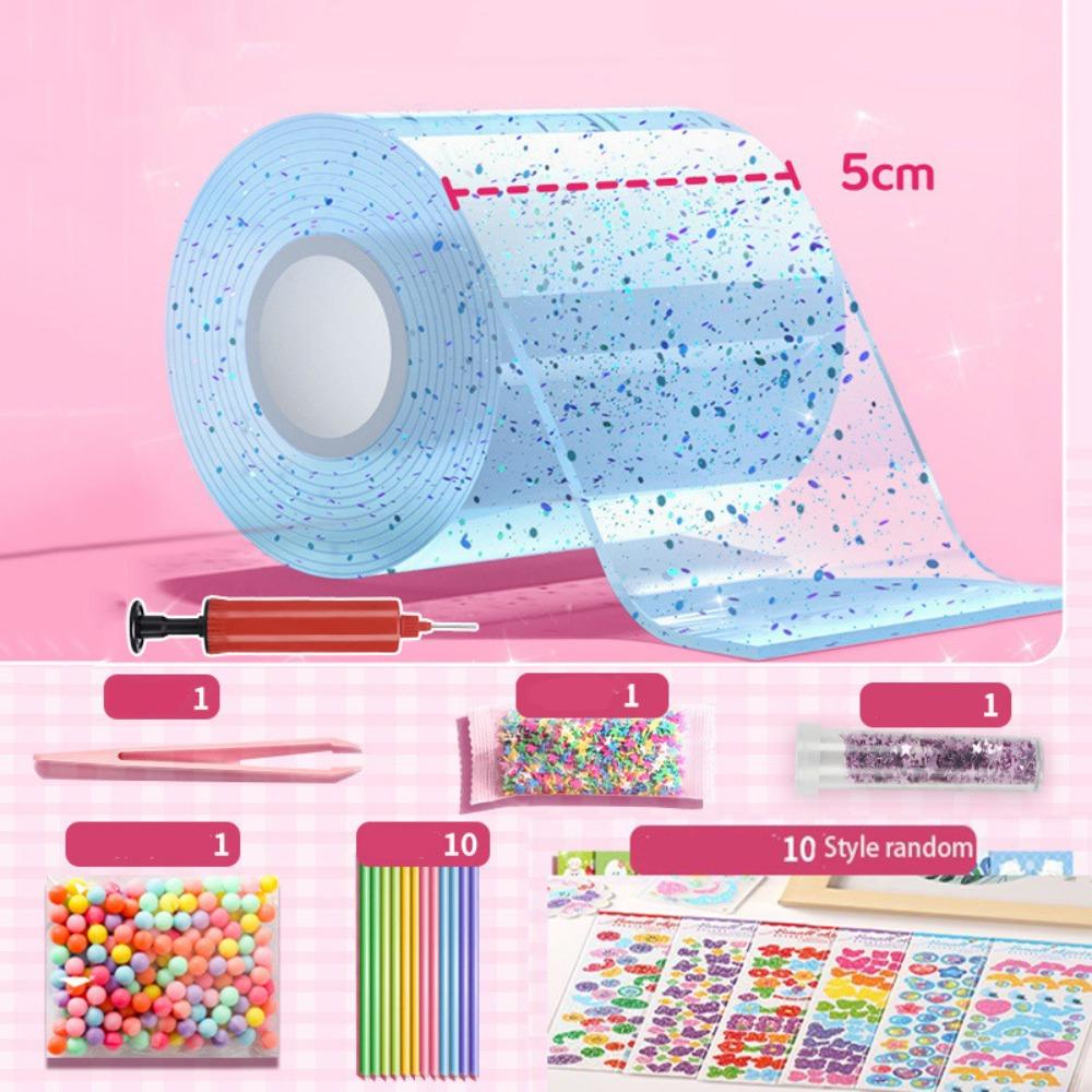 Transparent Blowing Bubble Full Set Reusable Nano Tape Crafts Nano Tape Toys School Supplies