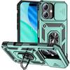 Case for iPhone 17, Shockproof with Ring and Sliding Camera Protection - Midnight Green