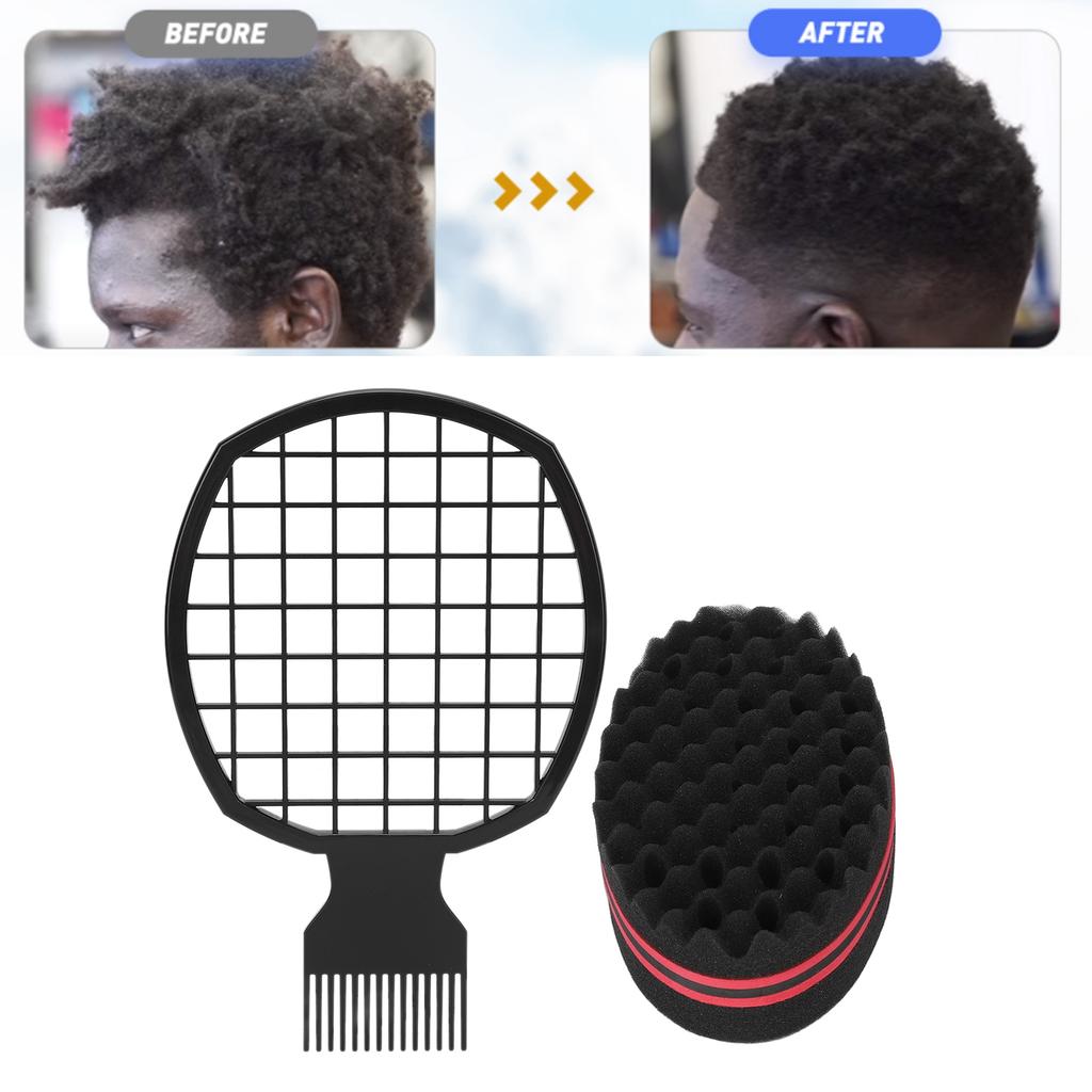 Hair Twist Comb Sponge Set Home Salon Professional Portable Afro Hair Sponge Curl Comb Styling Tool