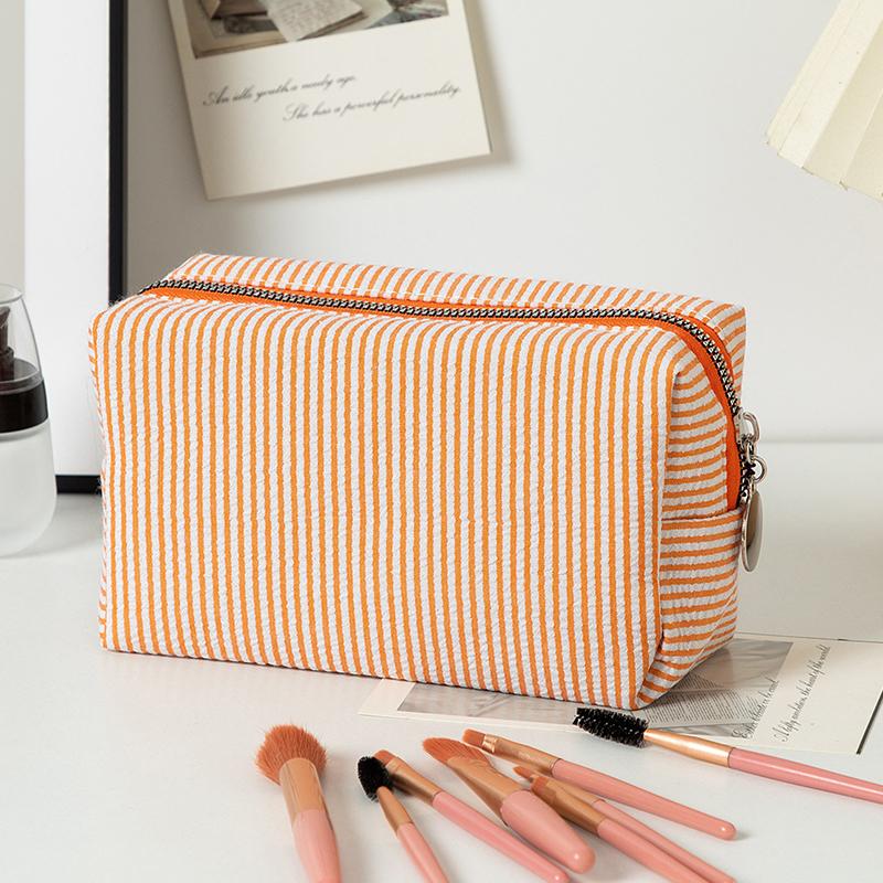 Свежая Простая Полосатая Косметичка Большой Вместимости Сумка для Макияжа Пенал Дорожные Сумки для Туалетных Принадлежностей Косметичка для Хранения Туалетных Принадлежностей