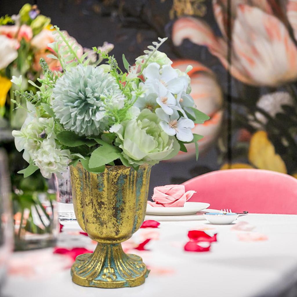 Винтажная металлическая ваза-статуэтка, горшок для растений, ваза для цветов, настольная ваза для сухоцветов, центральное украшение для дома, для свадьбы, вечеринки, офиса.