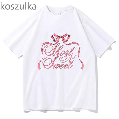 Сабрина Карпентер Короткий и Милый Альбом Тур Футболка Свитшот С коротким рукавом Футболки Женщины Мужчины Уличная мода Мода Поклонники kpop Одежда