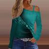 Женские повседневные топы с длинным рукавом и открытыми плечами, рубашки, весенняя мода, удобная футболка