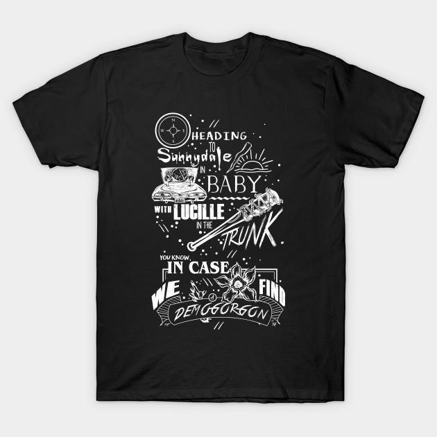 Asian Size Men Black Print T-shirt Heading To Sunnydale Fandom Motto No-Cut Heat Transfer Print Cotton Tshirt