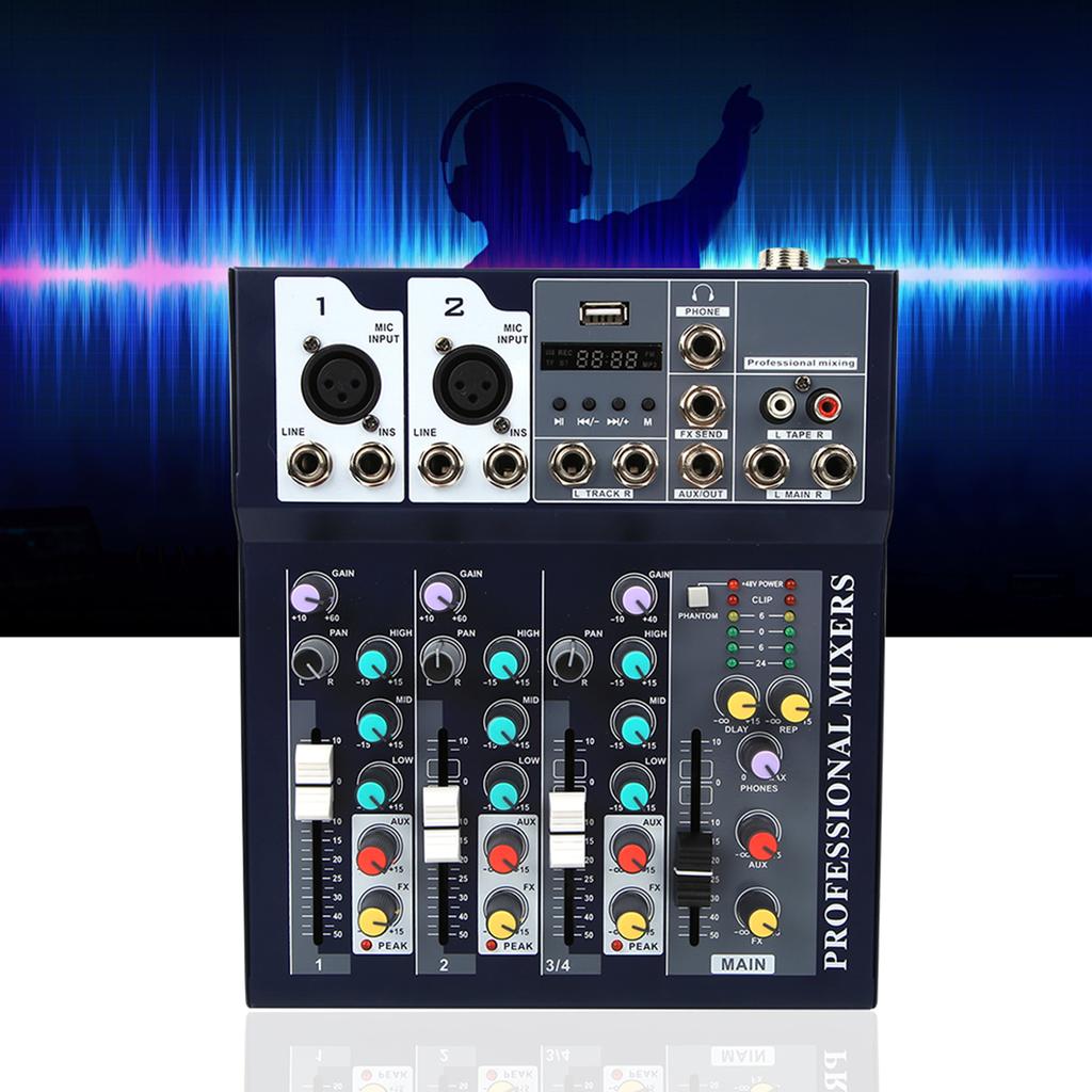 Профессиональный звукорежиссер 4?Консоль микширования каналов с Bluetooth