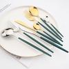 30Pcs Black Cutlery Set Mirror Dinnerware Knife Dessert Fork Spoons Flatware Western Stainless Steel Silverware Party Kitchen Tableware Set