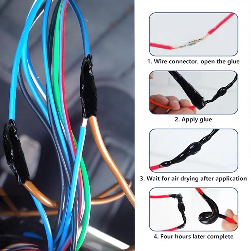 Liquid Electrical Tape 50ml Insulating Paste for Wire Repair High Temperature Resistant Fast Drying Adhesive for Automotive Electrical Connections