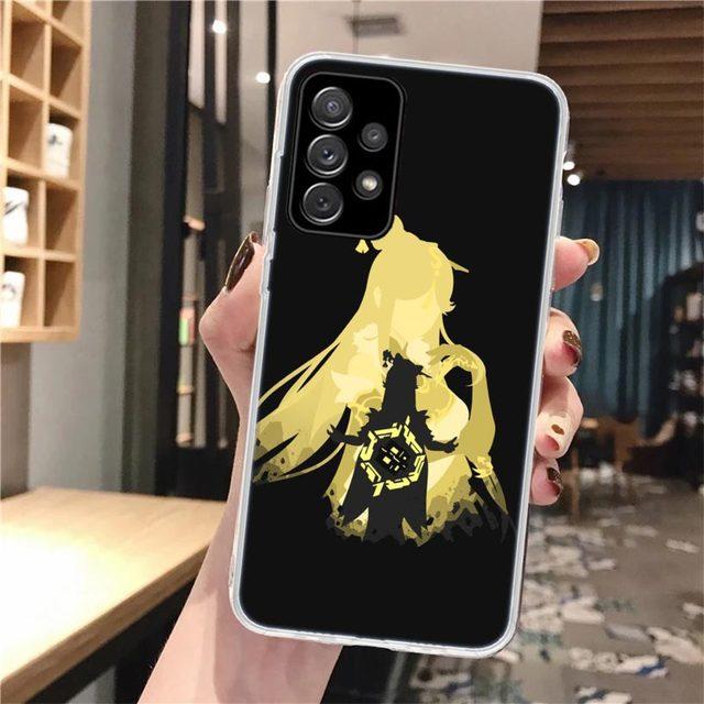 Черный художественный мягкий чехол для телефона Genshin Impact для Samsung Galaxy A52 A53 A12 A13 A22 A23 A32 A33 A72 A73 5g A02s A03s A50s Pattern Co