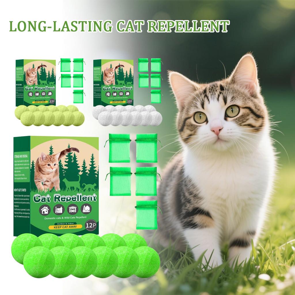 Отпугивающий мяч для кошек с кошачьей мятой, отпугивающий домашних животных, для уменьшения повреждений мебели, натуральные ингредиенты, 12 шт.