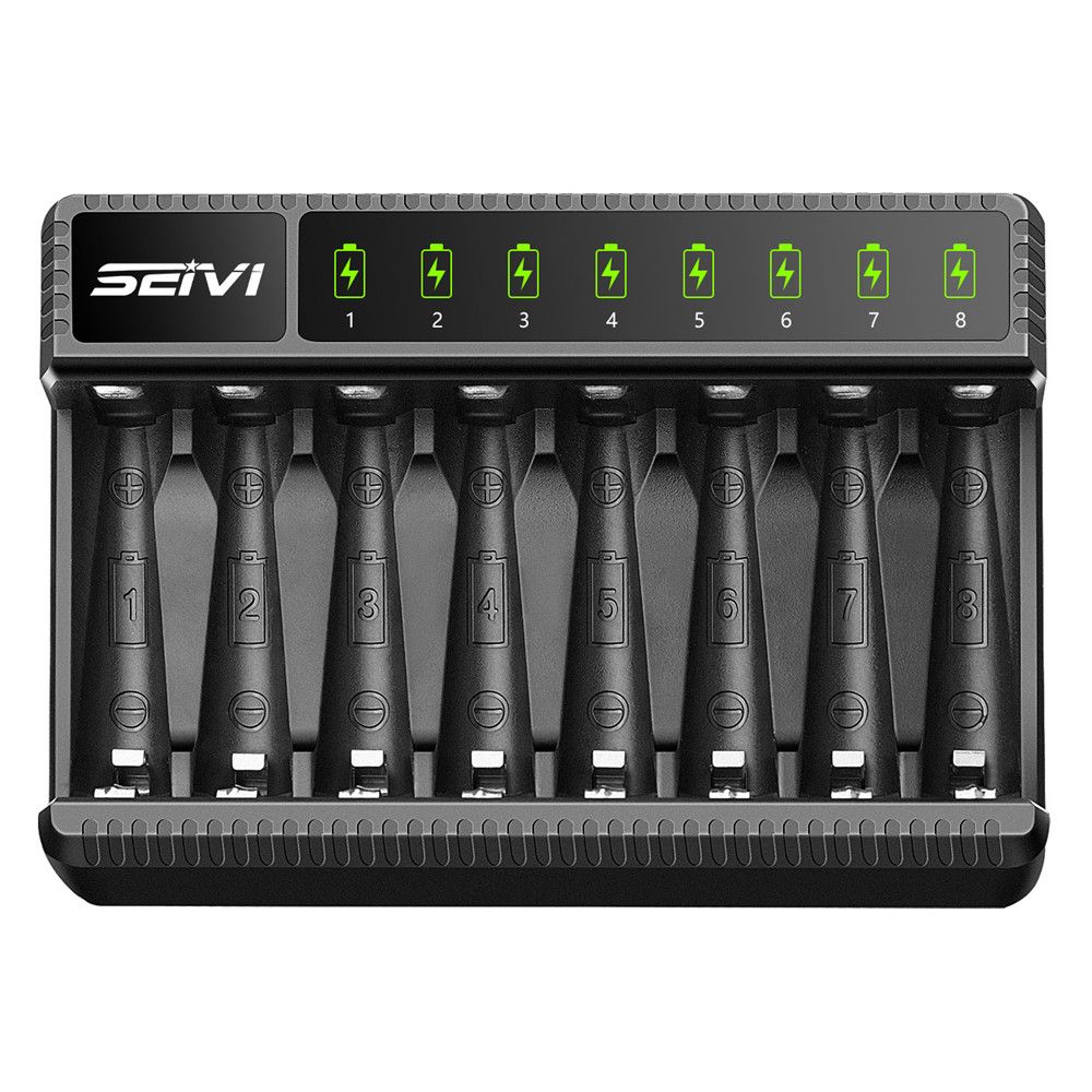 Durable Portable LED Indicator Intelligent Battery Charger 8 Slot Adapter Fast Charging Dock