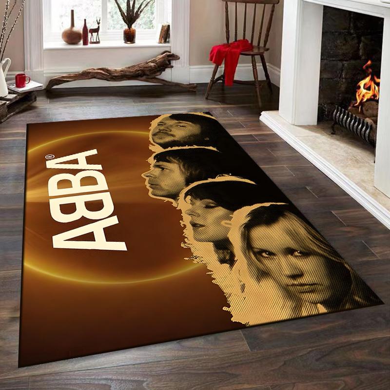 ABBA Vintage Portrait Design Rug Non-slip rug suitable for living room and bedroom sofas