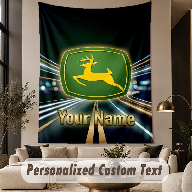 Custom Text Tapestry John Deere Print Wall Tapestry Indoor Living Room Wall Decor