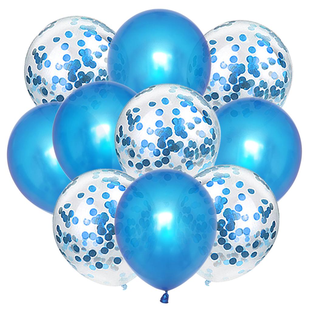 10PCS Gold Silver Metal Latex Confetti Balloons Baby Shower Wedding New Year Birthday Party Decorations Matte