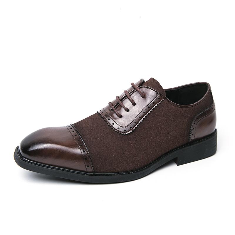 Patchwork Designer Style Oxfords Dress Shoes for Men New Business Casual Shoes Lace-up Leather Shoes for Men Wedding Party Shoes