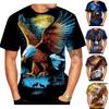 Мужские футболки с 3D забавным принтом, модные топы с короткими рукавами и принтом орла, повседневные летние футболки с птицами, мужские большие размеры S-6XL