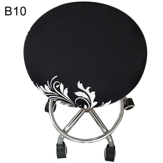Round Floral Printed Elastic Spandex Seat Cover Decor for 30-45cm Chair Stool