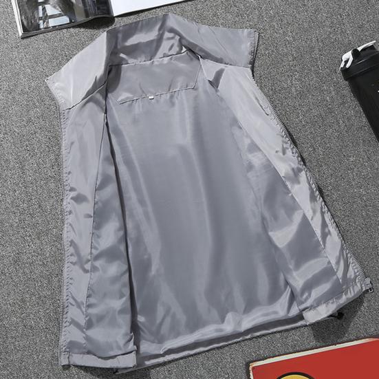 Мужская уличная ветровка с лацканами и длинным рукавом, однотонная куртка с карманами на молнии, весенне-осеннее пальто