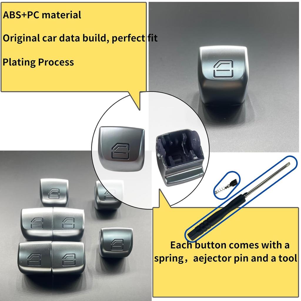 Window Switch Button Covers for Mercedes Benz C E GLC Class, Passenger Side Window Glass Lift Switch for W205 C 2015-, W253 GLC 2016-, W213 E 2017-