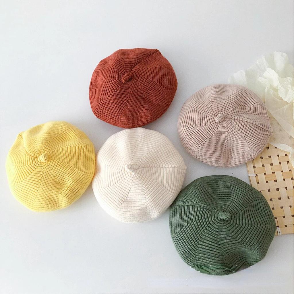 Красочные детские береты, вязаные шерстяные шапки для детей, модные детские шапочки, шапки для мальчиков и девочек, реквизит для фотосъемки, шляпа, сплошной цвет