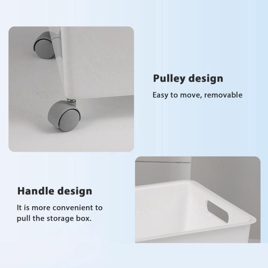 Large Capacity Storage Box with Roller Laundry Basket Wheeled Storage Bin for Clothes Fitness Equipment Snack Toy Office Organizer Box