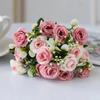 Artificial Flowers Multi Head Silk Rose Valentine's Wedding Brial Bouquet Garland Decora Home Room Table Needlework Gifts Props