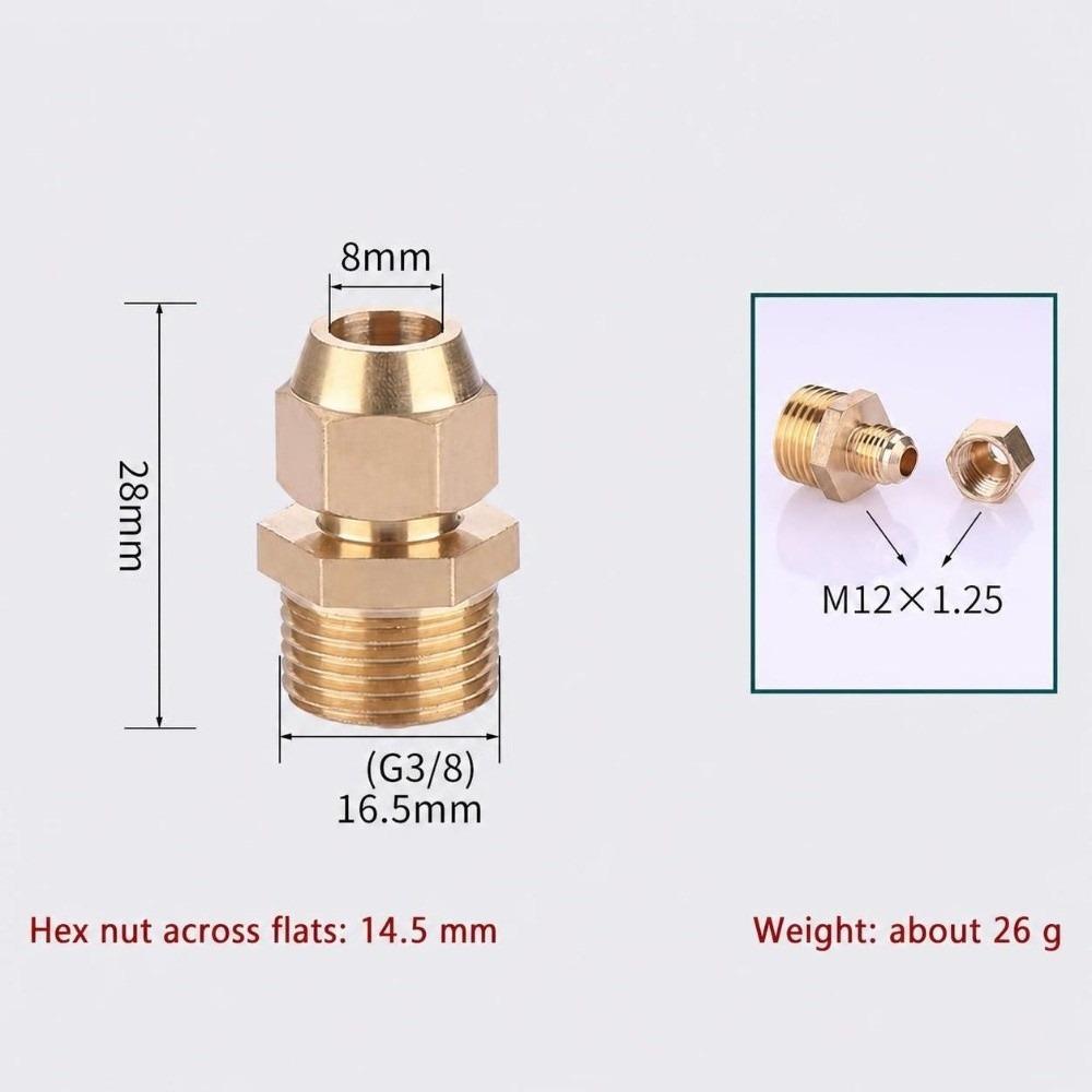 1/4" 3/8" 1/2" Male Thread Flare Adapter Brass Male Thread Connector Air Conditioning System
