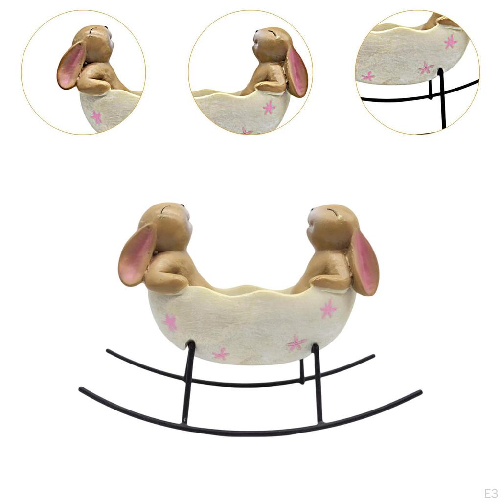 Конфетница Сервировочная чаша Домашний фестиваль Смола 2 Фигурка кролика Ремесло Офис Качающийся в Яйце