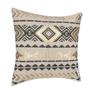 Housse De Coussin - Etnik Gold - 40 X 40 Cm - 100% Coton - Motif Ethnique Gris