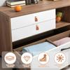 6Pcs Leather Drawer Pulls Cabinet Wardrobe Door Drawer Knob Nordic Style Thickened Cow Leather Pulls with Brass Buckles