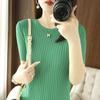 Women Knit T-shirt MODERN NEW SAGA Summer Knitted Shirt Short Sleeve Tees O-neck Pullover Knit Tops