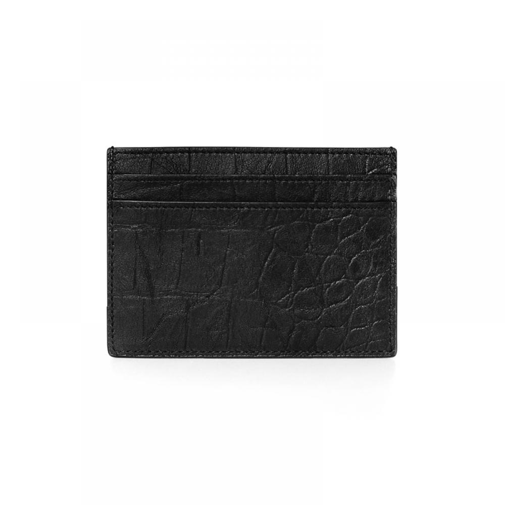 Saint Laurent Cassandra Monogram Crocodile Embossed Card Wallet 485631 C9h0u