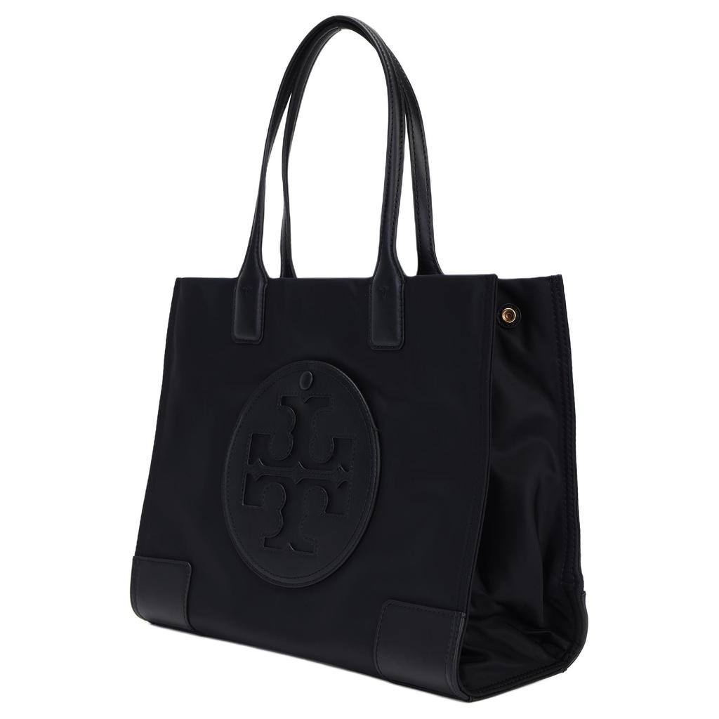 Tory Burch Ella Solid Double T Logo Magnetic Snap Nylon Tote Bag Women tote Black 88578-001