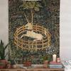 The Unicorn In Captivity Wall Tapestry Cover Beach Towel Picnic Yoga Mats Aesthetic Home Decoration Vintage Paintings For Room