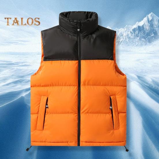 Мужской хлопковый жилет с воротником-стойкой, без рукавов, лоскутный цветной хлопковый жилет, пальто с карманами, эластичный шнурок, подол, застежка-молния, жилет, верхняя одежда