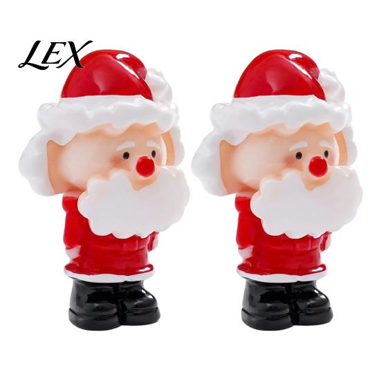 Winter Home Accents 2Pcs Mini Christmas Figurine, Cute Santa Claus Nutcracker Soldier Dolls, DIY Accessories Holiday Gift for Friends Micro Landscape