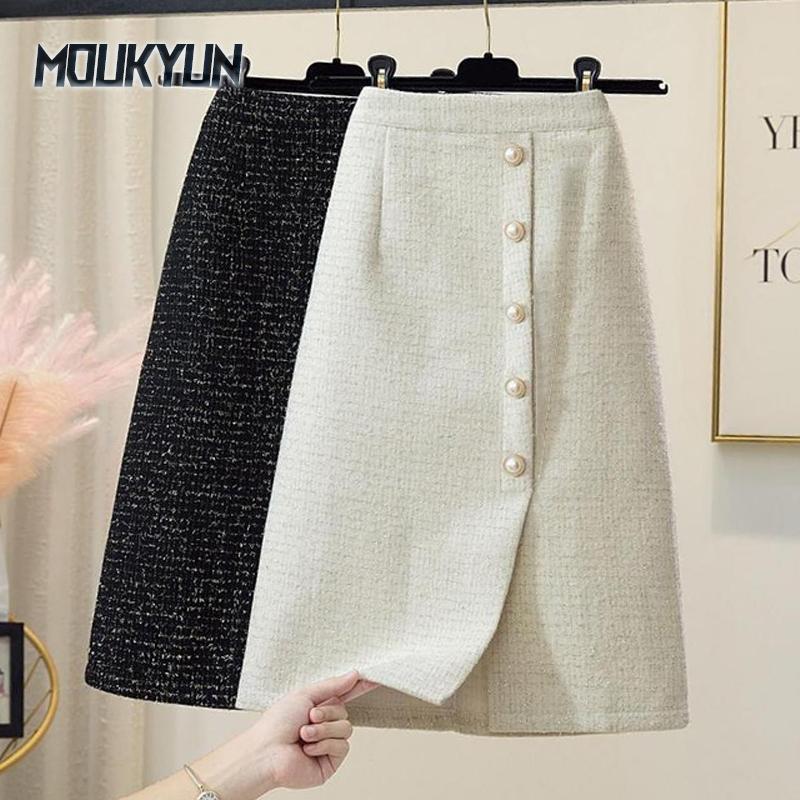 Women Sweet Silk Half-body Skirt Female High Waist Midi Skirts