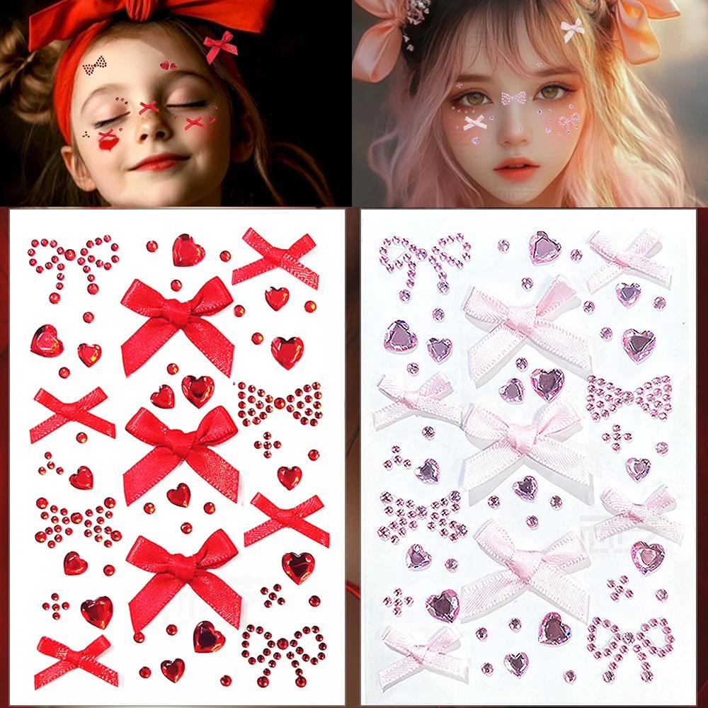 Rhinestone 3D Crystal Face Sticker Makeup Sticker Photocard Sticker Music Festival
