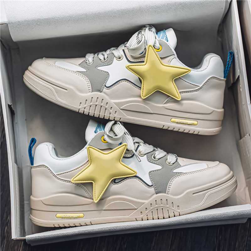 Lace-up High Sole Sports Footwear Basketball Shoes White Men's Sneakers For Sports Trend Specials Importers Choes Vintage