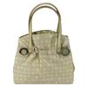 Used BVLGARI Handbag Logo mania canvas/leather gold beige Mini bag