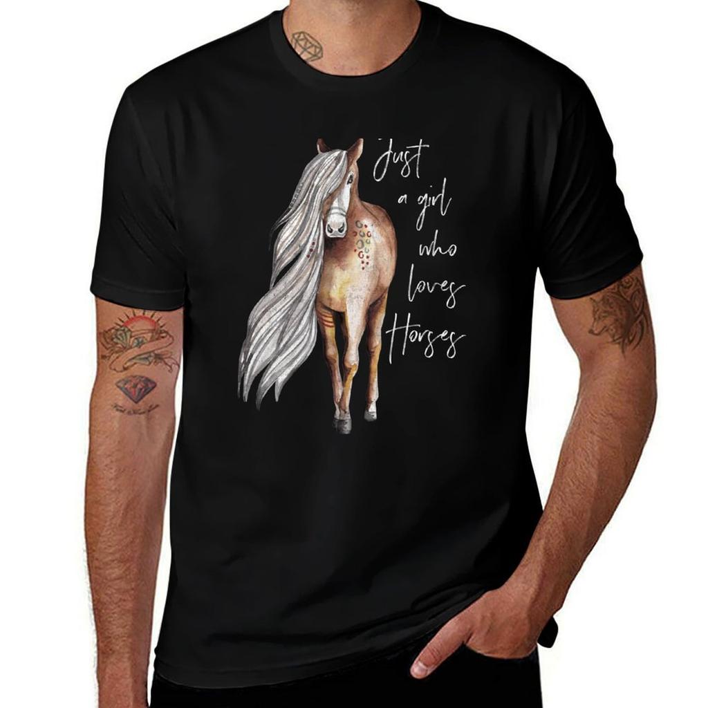 Just A Girl Who Loves Horses Horse Lover Design Tshirt Perforunisexce Workout Short Sleeve Tee Tshirt
