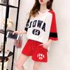 Two-piece Stitching Loose Large Size Fashion Sports Suit Women's Summer Sports Casual Short-sleeved Tops and Shorts
