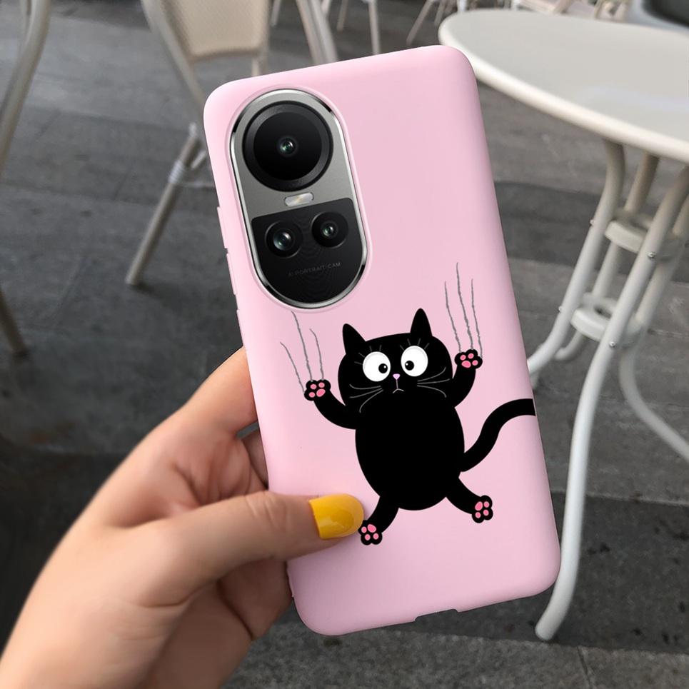 Case For Oppo Reno10 Pro Global Version Cover Bumper For Reno 10 10Pro 5G CPH2531 CPH2525 Soft TPU Capa With Cartoon Print Etui