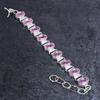 Natural Pink Kunzite Gemstone Handmade 925 Sterling Silver Bracelet 7-8" T5n77