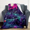 1pc Graveyard Moonlight Blanket, Lightweight Flannel Throw Blanket for Sofa, Bed, Travel, Camping, Living Room, Office, Couch049